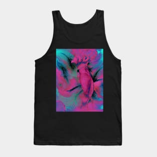 VIBRANT EXOTIC PINK PARROT COCKATOO TROPICAL PALM PRINT POSTER Tank Top